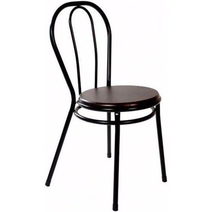 Silla bistrot con asiento color wengué hobeto 106856