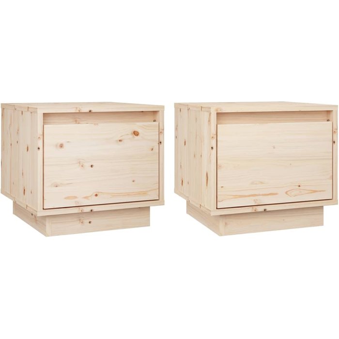 Mesitas de noche 2 piezas 35x34x32 cm madera maciza de pino