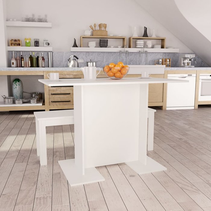 Maison exclusive - mesa de comedor de madera contrachapada blanco 110x60x75 cm