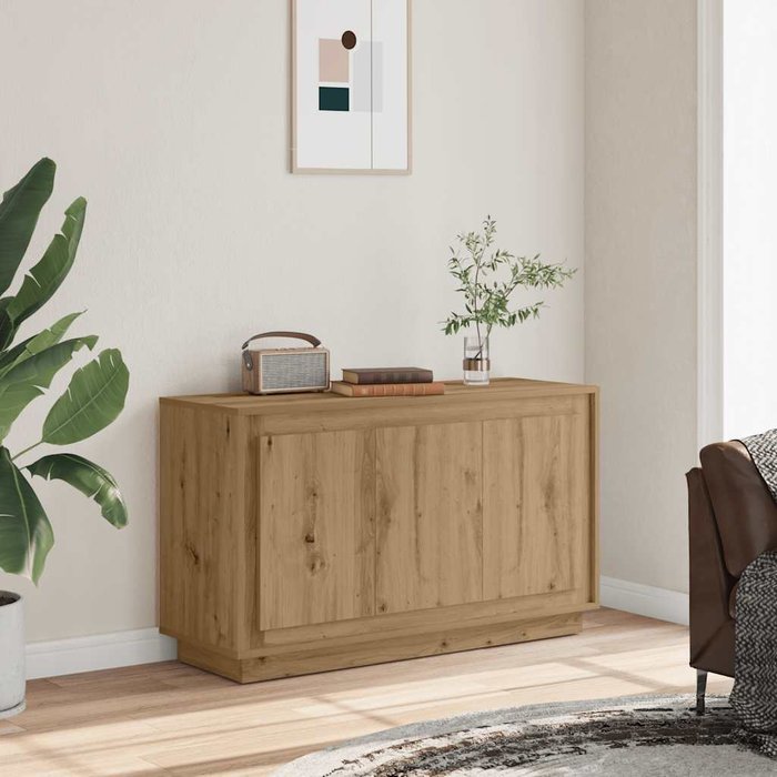 Aparador roble artisan 102x35x55 cm madera de ingeniería vidaxl