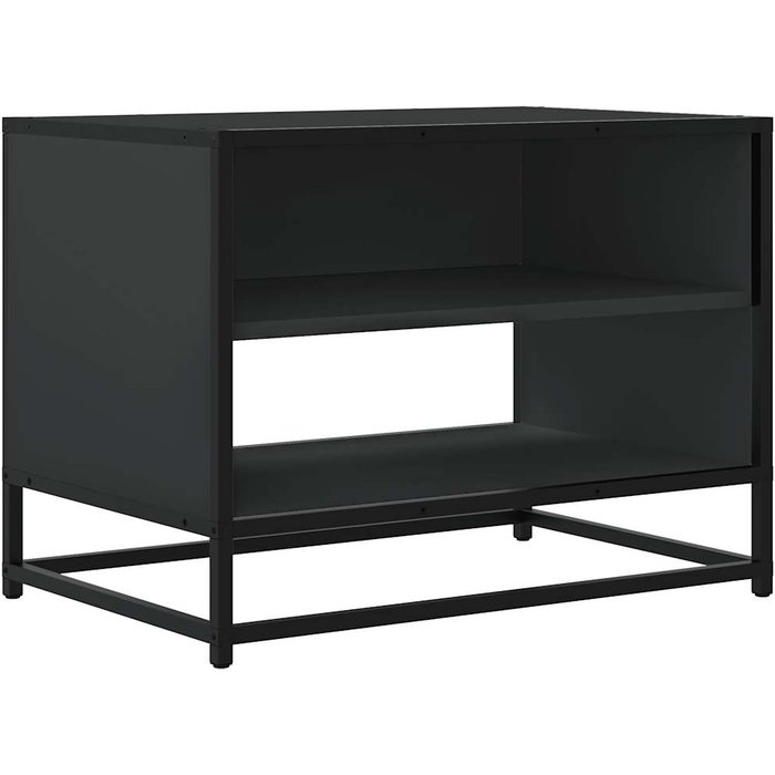 Mueble de tv madera de ingeniería y metal negro 61x40x46 cm - comfortxl