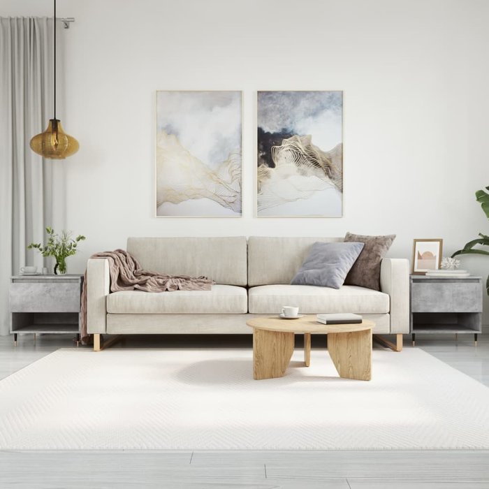 Vidaxl mesas centro 2 uds madera ingeniería gris hormigón 50x46x50 cm