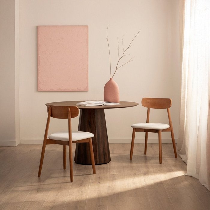 Packs 2 sillas madera nogal 46 x 83 cm