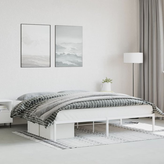 Maison exclusive - estructura de cama sin colchón metal blanco 193x203 cm