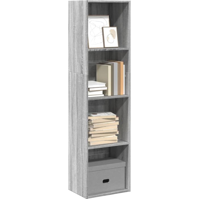Librería sonoma gris 40x30x152 cm madera contrachapada