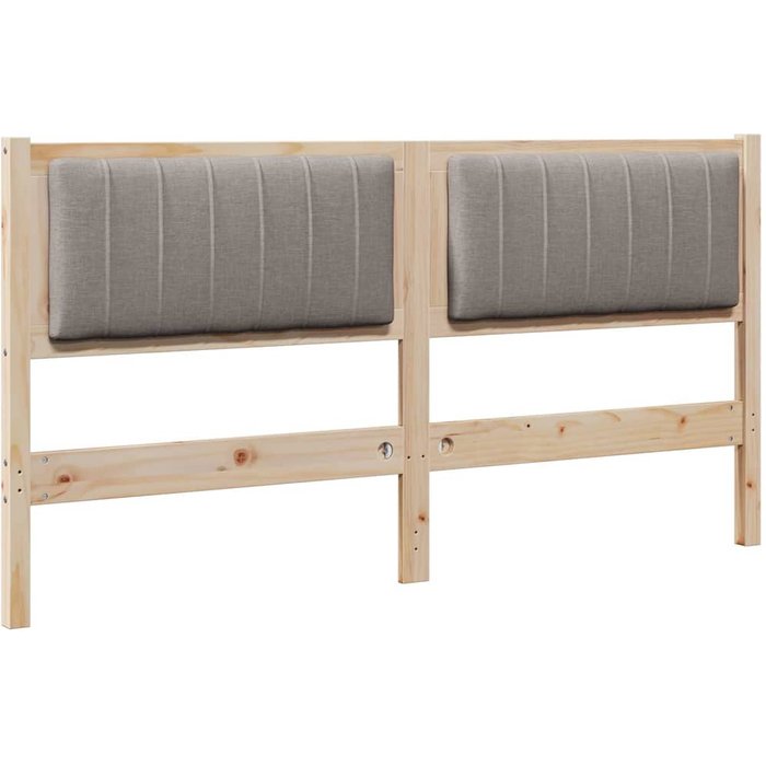 Cabecero cama - mueble cabecero tapizado marrón 150 cm madera de pino macizo