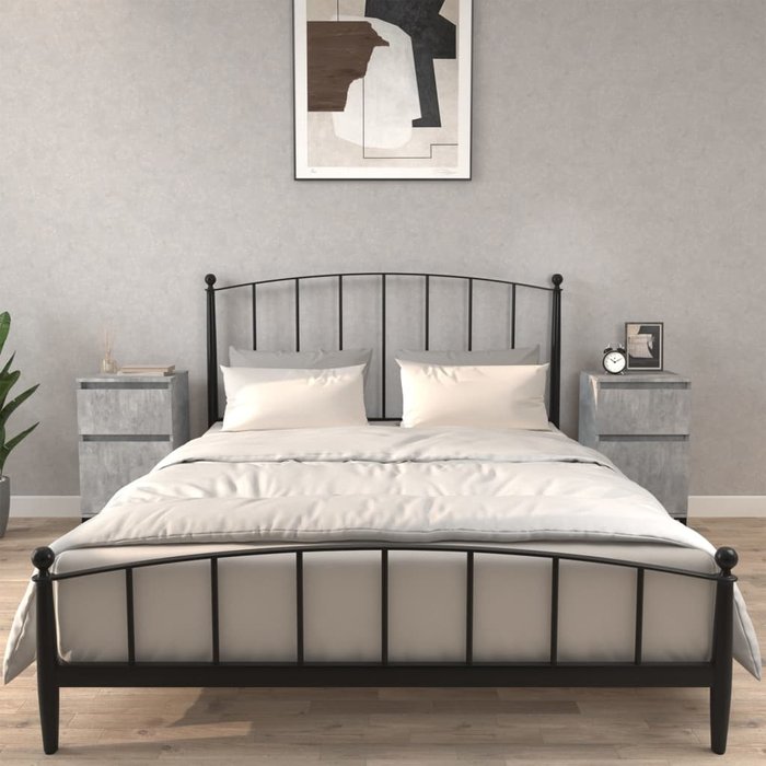Pack de 2 mesitas de noche,mesilla de noche gris hormigón 40x35x70 cm cfw48191