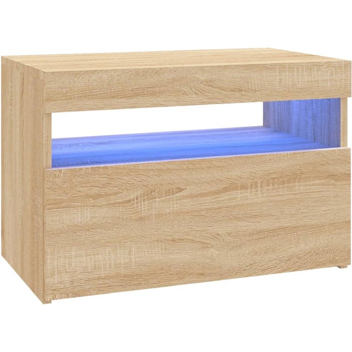Mueble de tv con iluminación led roble sonoma 60x35x40 cm - comfortxl