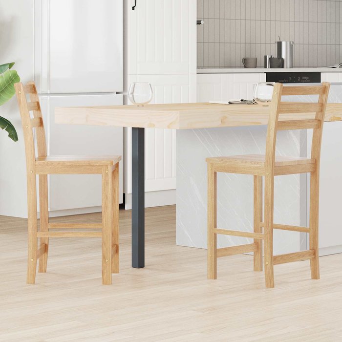 Sillas de comedor 2 pcs natural 40 x 47,5 x 99,5 cm