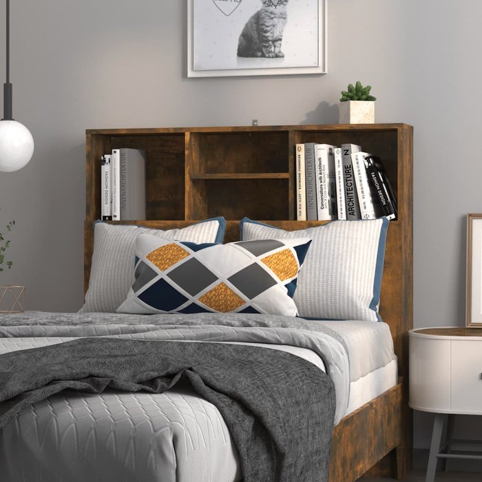 Mueble cabecero roble ahumado 100x19x103,5 cm