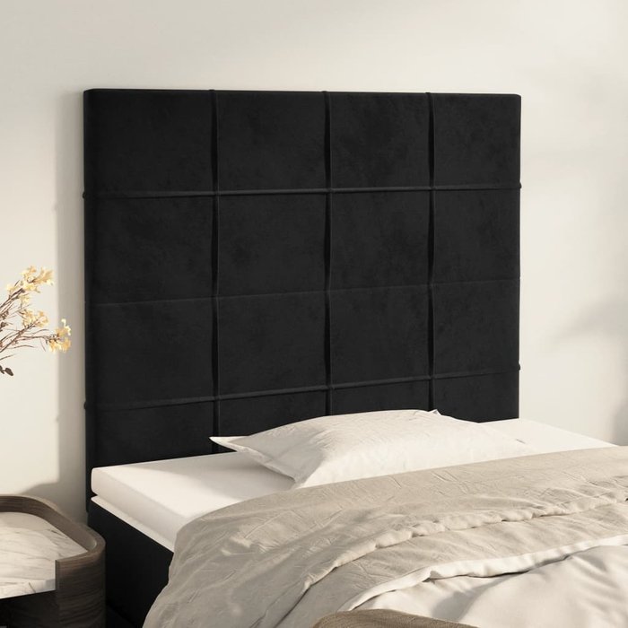 Maison exclusive - cabecero terciopelo negro 90x5x118/128 cm