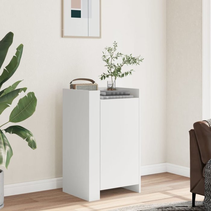 Aparador blanco de 45x35x75 cm, madera de ingeniería.