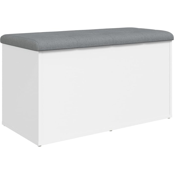 Banco con almacenaje madera de ingeniería blanco 82x42x45 cm - comfortxl