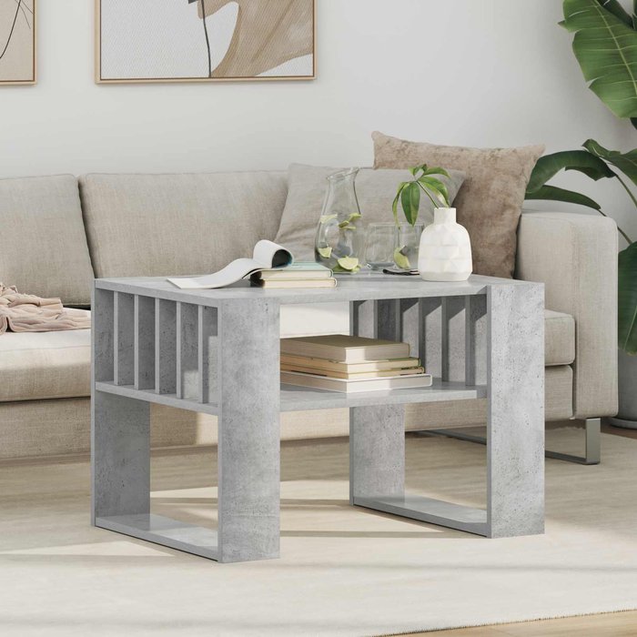 Maison exclusive - mesa de café gris concreto 66 x 49,5 x 45 cm