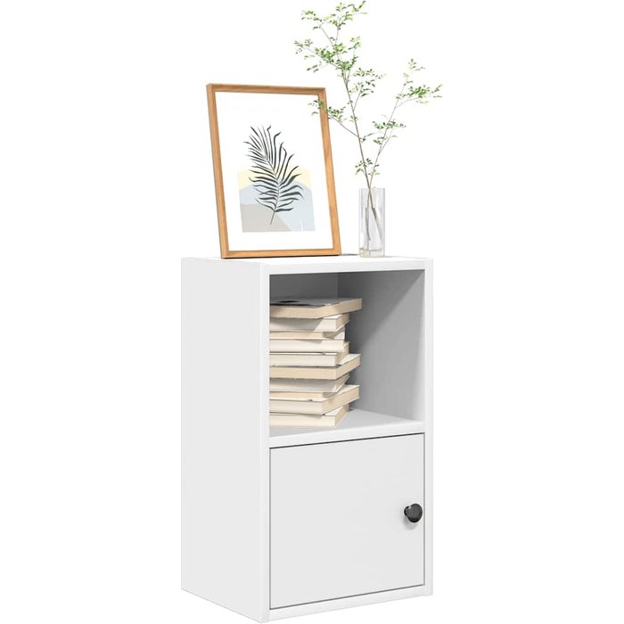 Librería blanca, 31x24x52 cm, madera de ingeniería. - pangivo