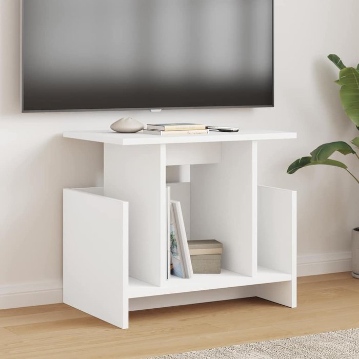 Mueble de tv de 2 piezas, blanco, 50 x 35 x 45 cm, madera de ingeniería