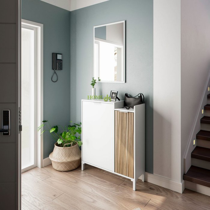 Recibidor nitza blanco artik (blanco mate) - natur 77 x 91 x 24 cm