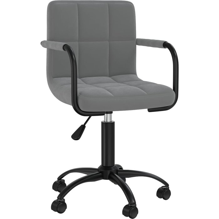 Silla de oficina | sillón oficina giratoria de terciopelo gris oscuro cfw328007