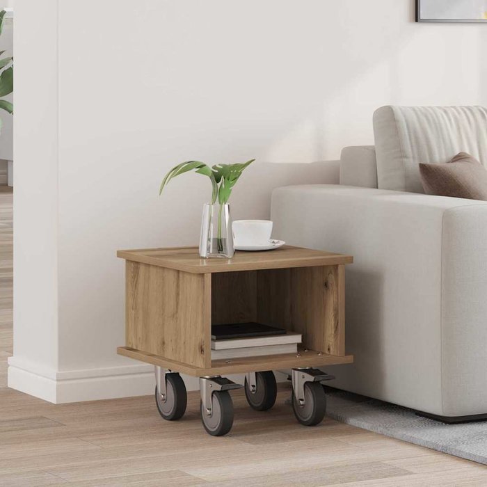 Mueble de tv de roble hecho a mano, 37 x 35 x 35 cm, madera de ingeniería