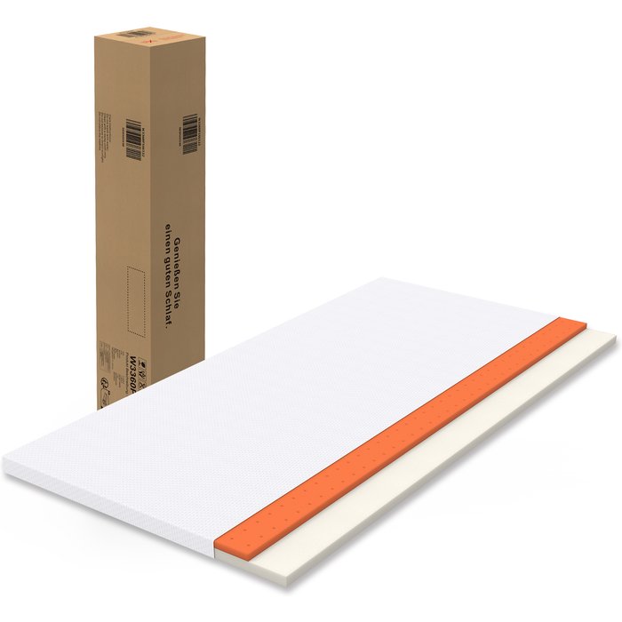 Colchón 7 zonas 120x200x5 cm, ergonómico, con asas, funda lavable, espuma blanco