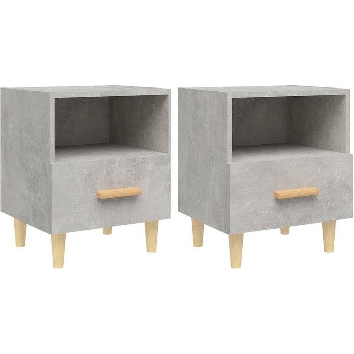 Mesitas de noche 2 piezas gris cemento 40x35x47 cm