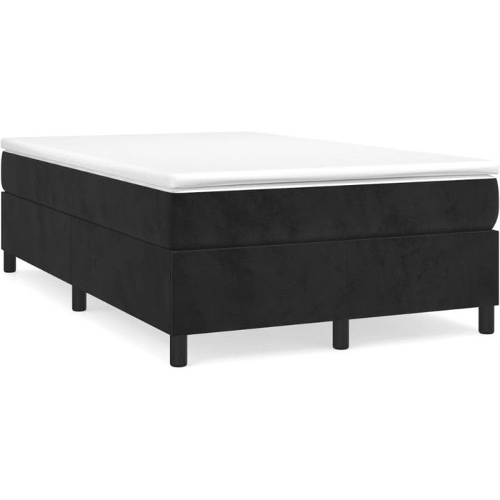 Estructura de cama con somier terciopelo negro 120x200 cm vidaxl