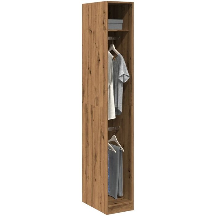Armario de madera de ingeniería roble artesanal 30x50x200 cm vidaxl