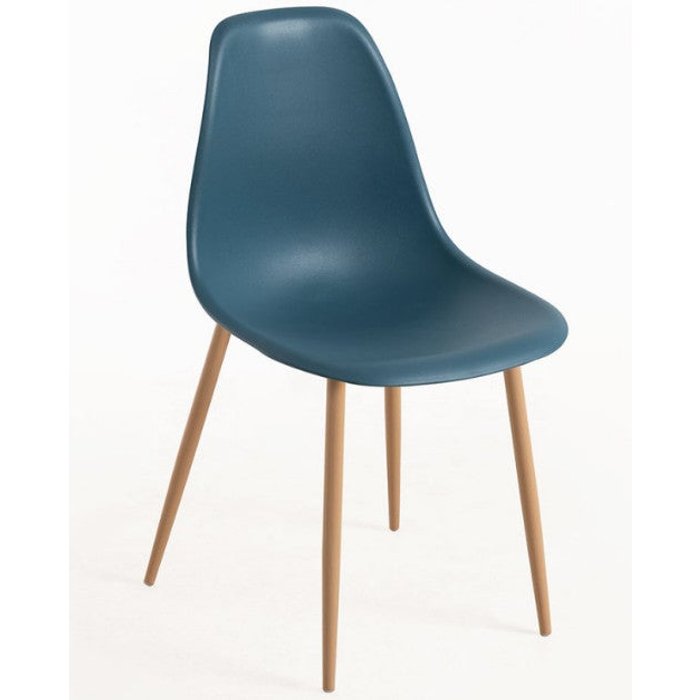 Silla kerry escandinava azul marino y natural - juego de 2