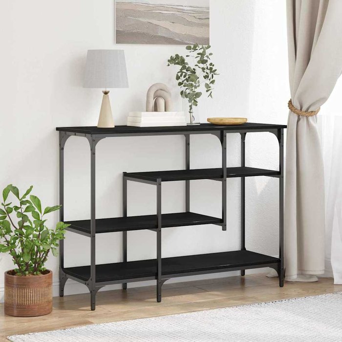 Consola con estante, roble negro, 100 x 35 x 75 cm