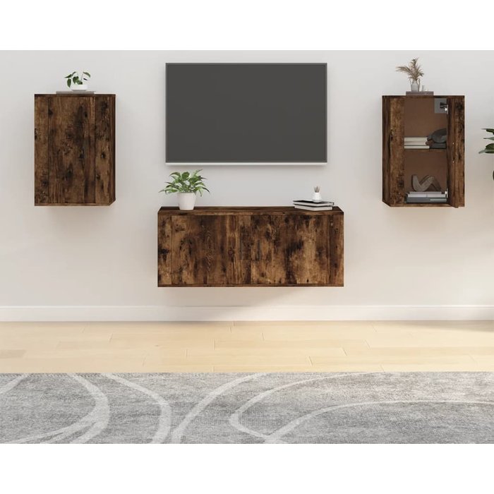 Maison exclusive - muebles para tv de pared 2 uds roble ahumado 40x34,5x60 cm