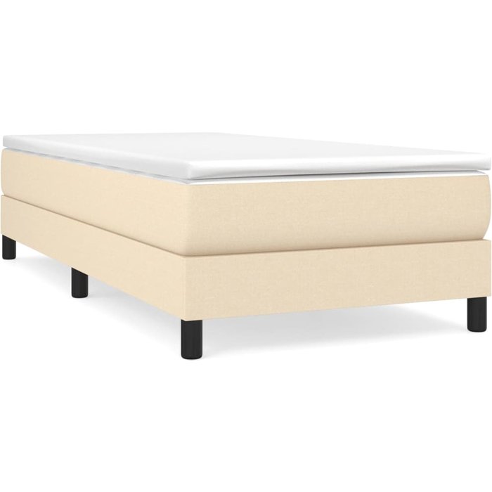 Estructura de cama sin colchón tela crema 100x200 cm — comfortxl