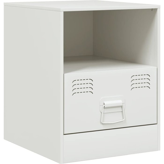 Mesita de noche | mesilla de noche acero blanco 34,5x39x44 cm cfw69602