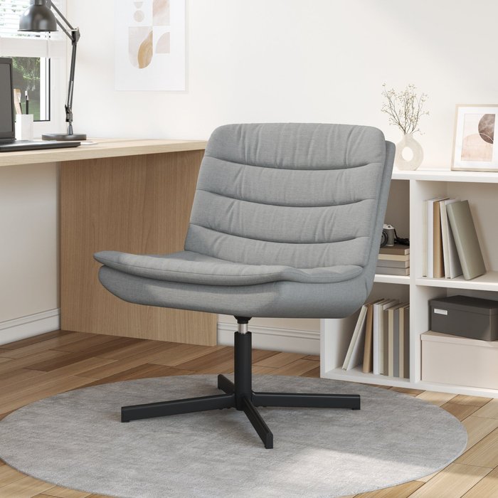 Silla giratoria gris claro 63 x 75 x 76 cm tela vidaxl