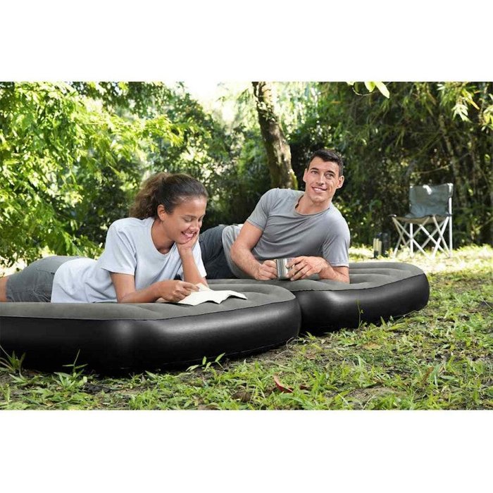 Colchón inflable 3 en 1 negro y gris 188x99x25 cm v3960 unico / negro