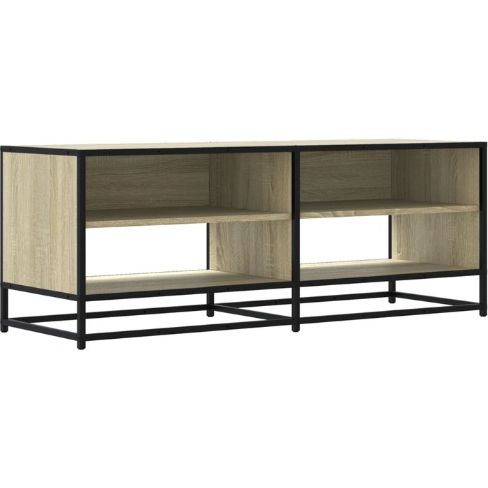Mueble tv metal y madera ingeniería roble sonoma 120,5x40x46 cm - comfortxl
