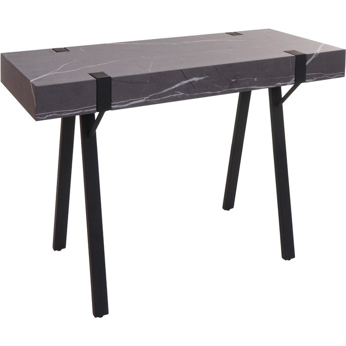 Consola/mesa auxiliar 75x100x40 cm en hierro y mdf efecto mármol gris 04_0008489