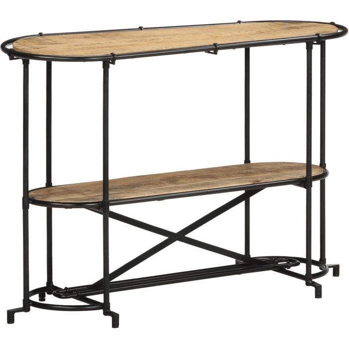 Mesa consola madera maciza de mango rugosa 110x42x76 cm
