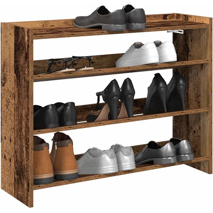 Zapatero, madera envejecida, 80x25x62 cm, madera de ingeniería.