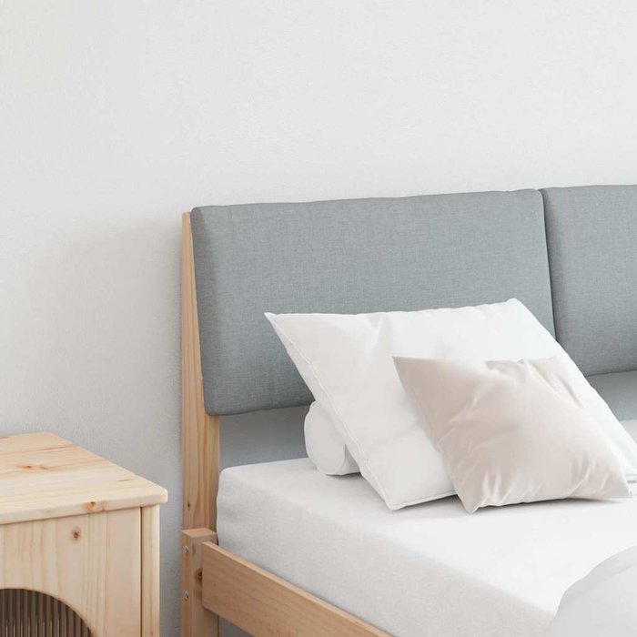 Maison exclusive - cabecero tapizado gris claro 120 cm madera de pino macizo