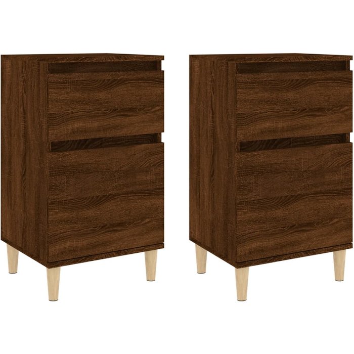 Mesitas de noche 2 uds color roble marrón 40x35x70 cm - comfortxl