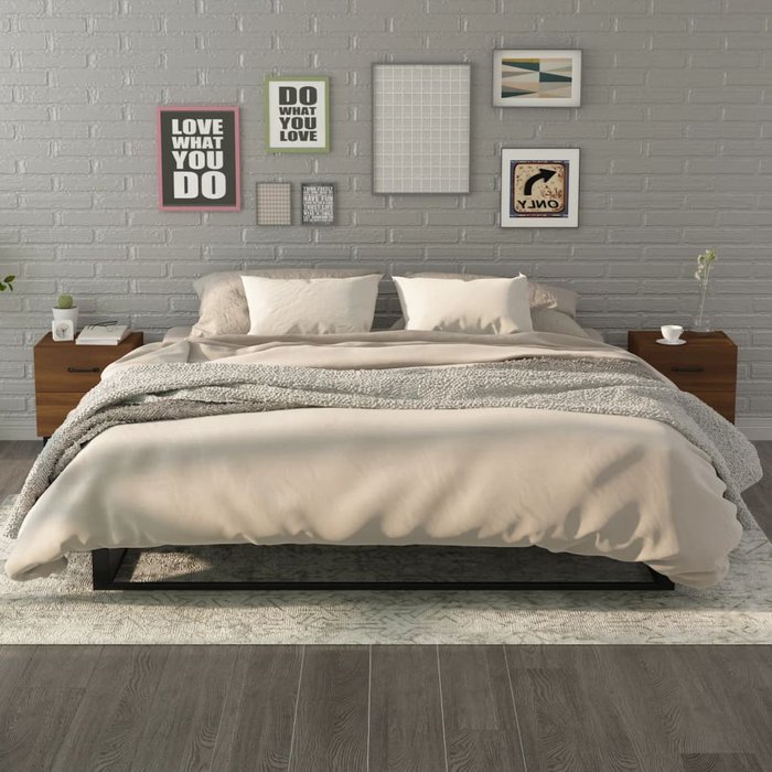 Maison exclusive - mesita de noche 2 unidades roble marrón 40x35x47,5 cm