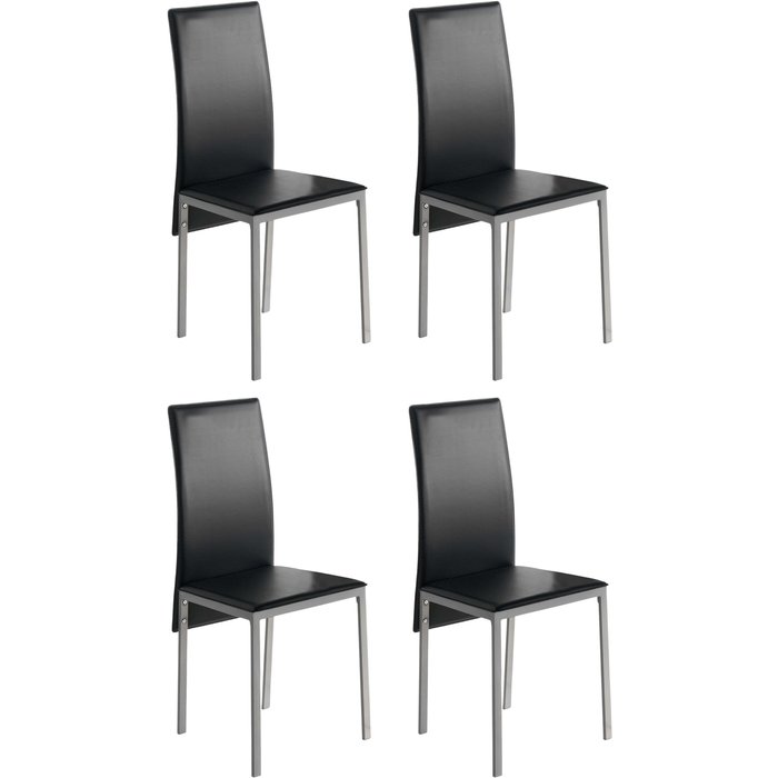 Pack 4 sillas salón comedor saona estilo moderno en color negro 97x56x42