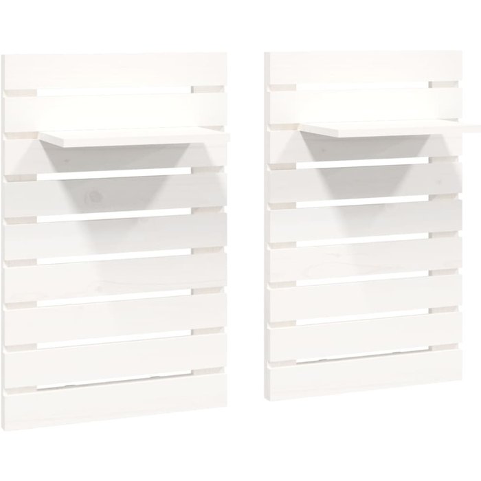 2 estantes de pared de madera maciza de pino blanco - comfortxl