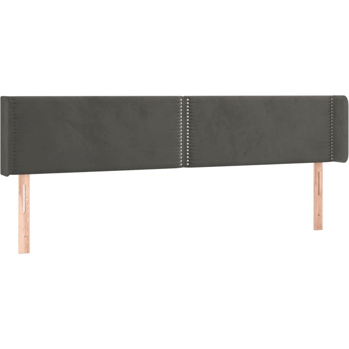 Cabecero cama - mueble cabecero de terciopelo gris oscuro 163x16x78/88 cm
