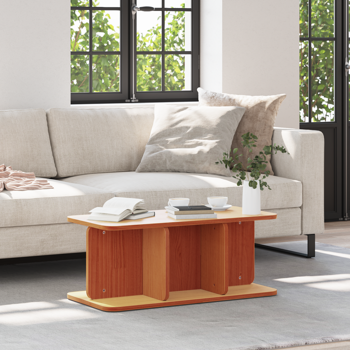 Vidaxl mesa de café marrón cera 80 x 39.5 x 33.5 cm