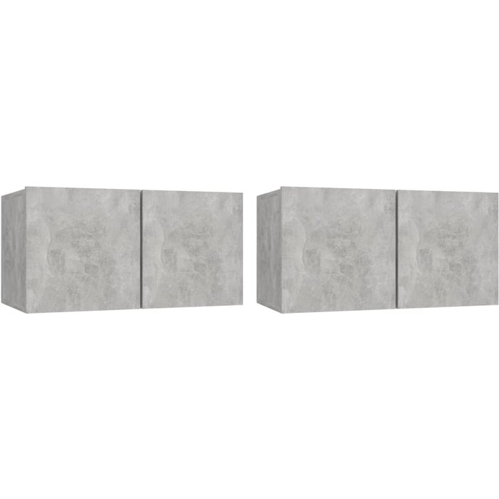 Mueble de salón colgante de 2 módulos, gris hormigón, 60x30x30 cm - comfortxl
