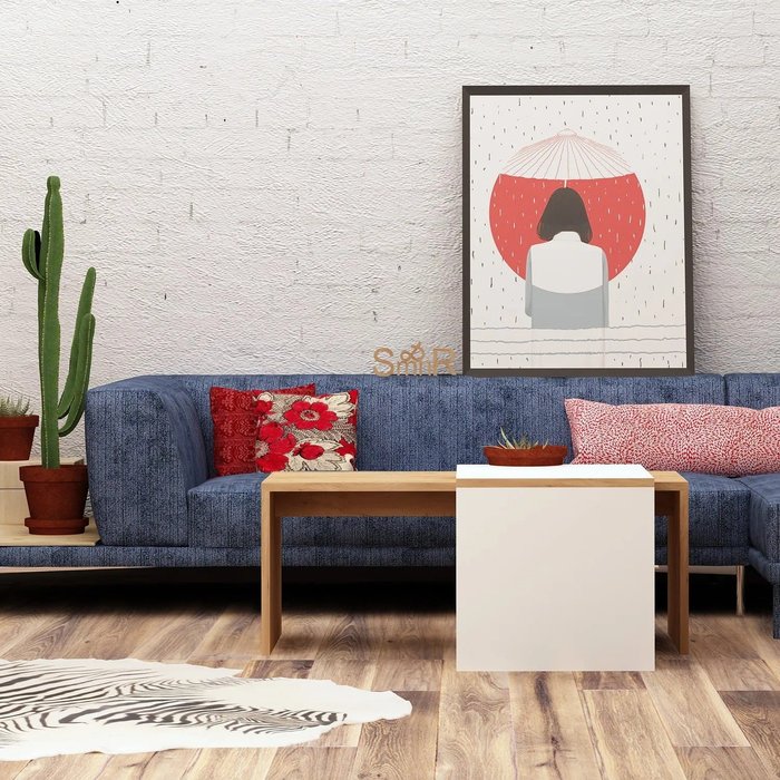 Mesa de centro nuguso roble blanco