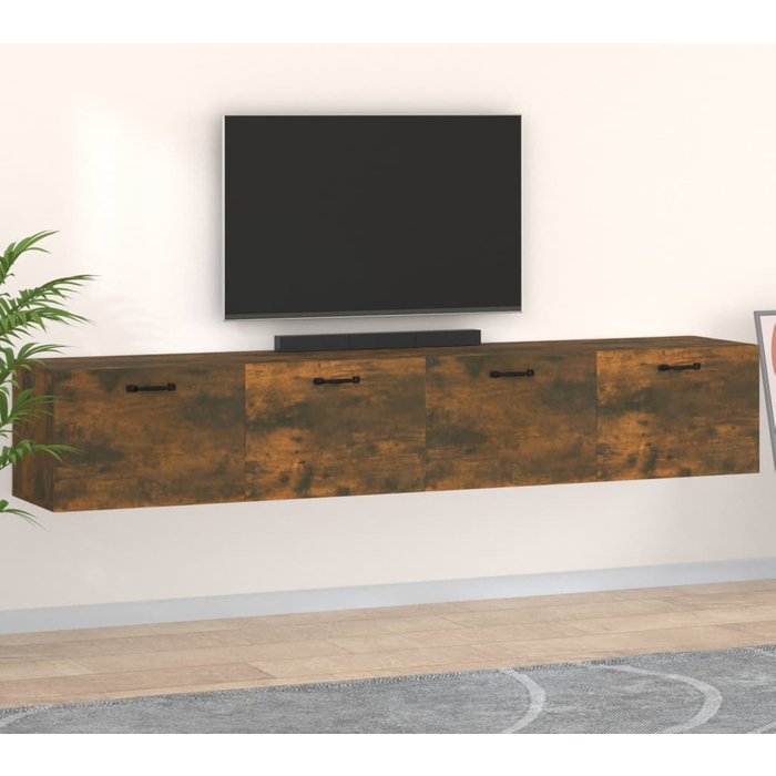 Armarios de pared 2 piezas roble ahumado 100x36,5x35 cm