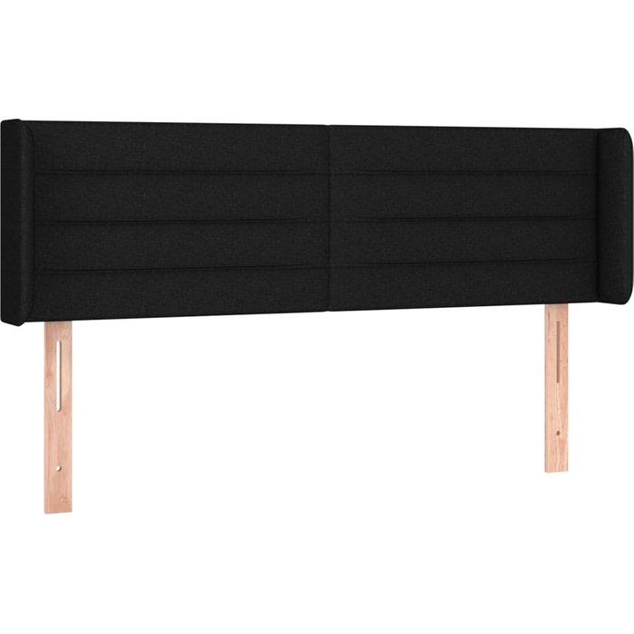 Cabecero cama - mueble cabecero de tela negro 147x16x78/88 cm