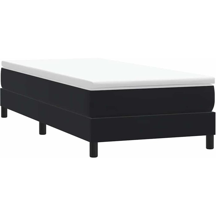 Maison exclusive - cama box spring sin colchón cuero sintético negro 80x210 cm